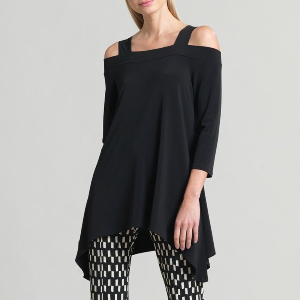 CLARA SUN WOOSignature Cold Shoulder Tunic - Black